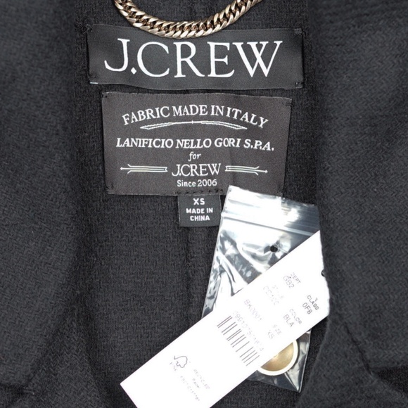 New JCREW Size XS Trench Coat in Double-Faced Wool in Black $368 CD100 - Picture 2 of 2